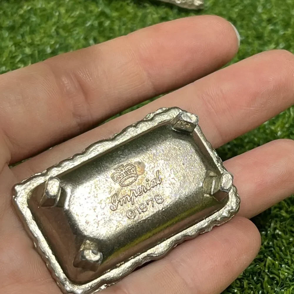 Vintage 1978 Imperial Toy Silver Tone Metal Miniature Dollhouse Tea Coffee Set